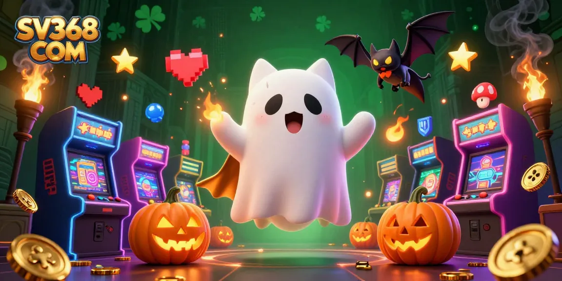 Engage in thrilling gameplay with SV368 COM featuring a ghost cat in a haunted casino.