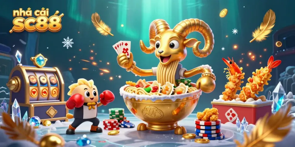Engage with the vibrant world of nhà cái sc88, featuring dynamic casino characters amidst a rich gaming atmosphere.