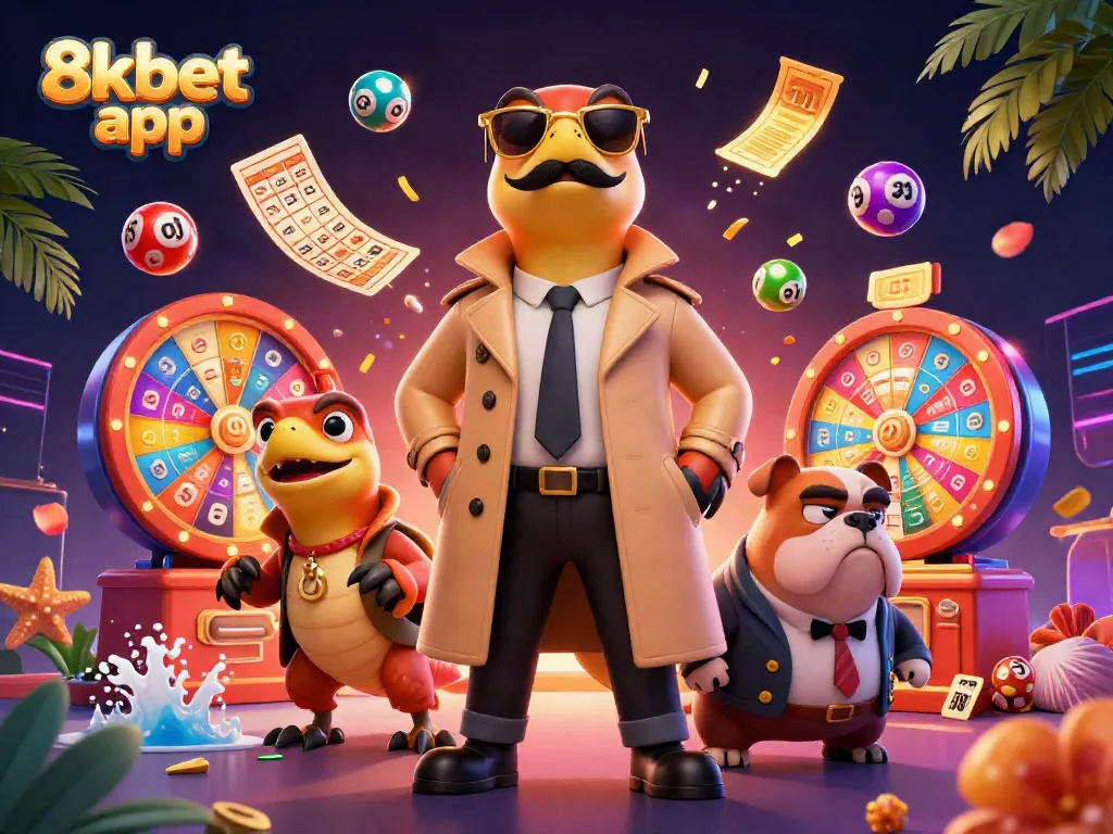Engage with the 8xbet app for a fun casino experience, featuring cartoon raptors and dynamic games.