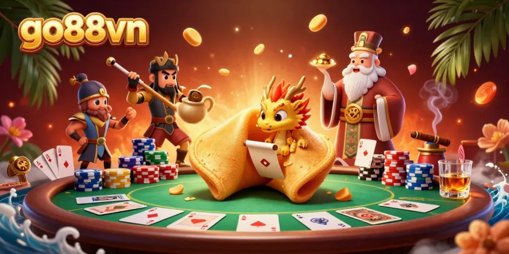 Experience thrilling wins with go88vn in a vibrant 3D casino scene filled with action and fortune.
